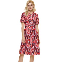 Digital Waves Button Top Knee Length Dress by Sparkle