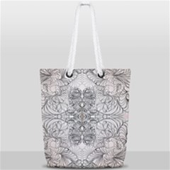 Mono Repeats Full Print Rope Handle Tote (small) by kaleidomarblingart