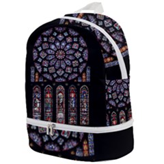 Chartres-cathedral-notre-dame-de-paris-amiens-cath-stained-glass Zip Bottom Backpack by Sudhe