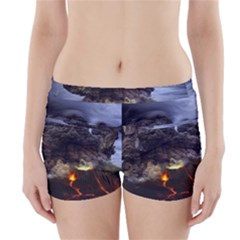 Landscape-volcano-eruption-lava Boyleg Bikini Wrap Bottoms