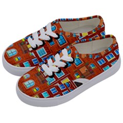 Town-buildings-old-brick-building Kids  Classic Low Top Sneakers