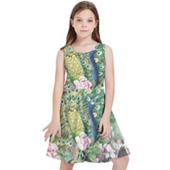 Peafowl Peacock Feather-beautiful Kids  Skater Dress