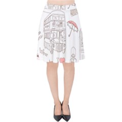 London-paris-drawing-vector-london-comics Velvet High Waist Skirt by Sudhe