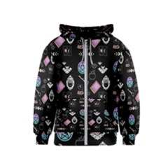 Pastel Goth Witch Kids  Zipper Hoodie by NerdySparkleGoth