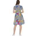 80s and 90s School Pattern Short Sleeve Waist Detail Dress View2