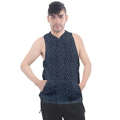 Blue Stripes On Dark Background Men s Sleeveless Hoodie by SychEva