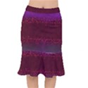 Red Splashes On Purple Background Short Mermaid Skirt View1