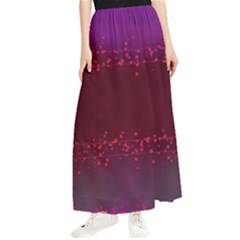 Red Splashes On Purple Background Maxi Chiffon Skirt by SychEva