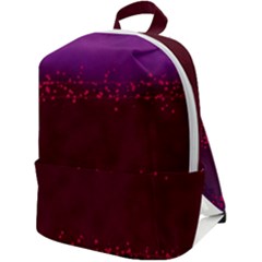 Red Splashes On Purple Background Zip Up Backpack by SychEva