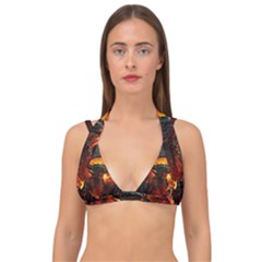 Dragon Fire Fantasy Art Double Strap Halter Bikini Top