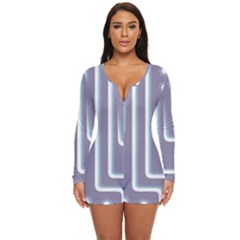 Pattern-non-seamless-background Long Sleeve Boyleg Swimsuit