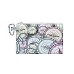 Compass-direction-north-south-east Canvas Cosmetic Bag (small) by Sudhe