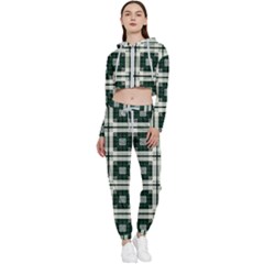 Pattern-design-texture-fashion Cropped Zip Up Lounge Set by Sudhe