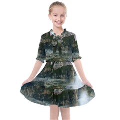 Sea-island-castle-landscape Kids  All Frills Chiffon Dress by Sudhe