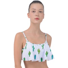 Funny Cacti With Muzzles Frill Bikini Top by SychEva