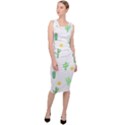 Green Cacti With Sun Sleeveless Pencil Dress View3