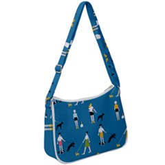 Girls Walk With Their Dogs Zip Up Shoulder Bag by SychEva