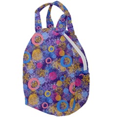 Multicolored Splashes And Watercolor Circles On A Dark Background Travel Backpacks by SychEva