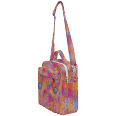 Multicolored Splashes And Watercolor Circles On A Dark Background Crossbody Day Bag by SychEva