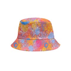 Multicolored Splashes And Watercolor Circles On A Dark Background Bucket Hat (kids) by SychEva