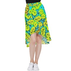 Chrysanthemums Frill Hi Low Chiffon Skirt by Hostory