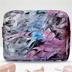 Abstract Waves Module Make Up Pouch (large) by kaleidomarblingart