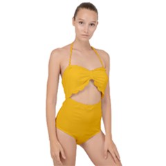 Summer Day Dress Scallop Top Cut Out Swimsuit