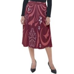 Folk Flowers Pattern Floral Surface Design Seamless Pattern Classic Velour Midi Skirt  by Eskimos