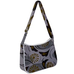 Folk Flowers Pattern Floral Surface Design Seamless Pattern Zip Up Shoulder Bag by Eskimos