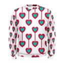 Red Hearts On A White Background Men s Sweatshirt View1