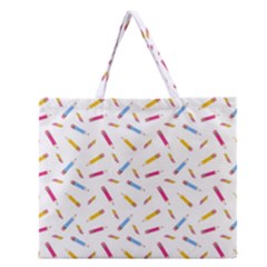 Multicolored Pencils And Erasers Zipper Large Tote Bag by SychEva