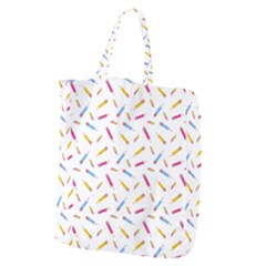 Multicolored Pencils And Erasers Giant Grocery Tote by SychEva