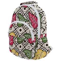 Leaves Foliage Batik Seamless Rounded Multi Pocket Backpack by Amaryn4rt