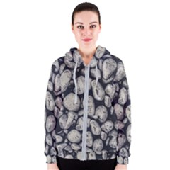 White Rocks Close Up Pattern Photo Women s Zipper Hoodie by dflcprintsclothing