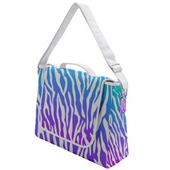 White Tiger Purple & Blue Animal Fur Print Stripes Box Up Messenger Bag by Casemiro