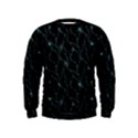 Turquoise Abstract Flowers With Splashes On A Dark Background  Abstract Print Kids  Sweatshirt View1