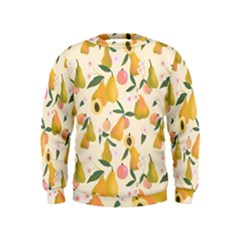 Yellow Juicy Pears And Apricots Kids  Sweatshirt by SychEva