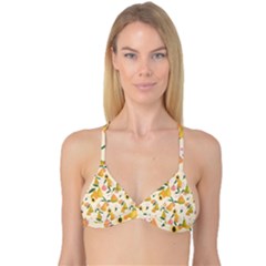 Yellow Juicy Pears And Apricots Reversible Tri Bikini Top by SychEva