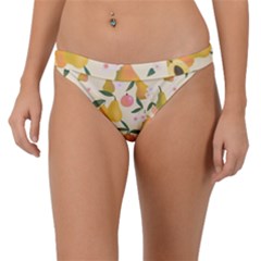 Yellow Juicy Pears And Apricots Band Bikini Bottom by SychEva