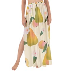 Yellow Juicy Pears And Apricots Maxi Chiffon Tie-up Sarong by SychEva