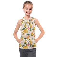 Yellow Juicy Pears And Apricots Kids  Sleeveless Hoodie by SychEva