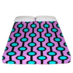 A Chain Of Blue Circles Fitted Sheet (california King Size) by SychEva