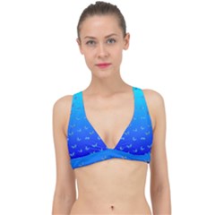 Butterflies At Blue, Two Color Tone Gradient Classic Banded Bikini Top by Casemiro