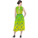 Blue Butterflies at yellow and green, two color tone gradient Round Neck Boho Dress View2