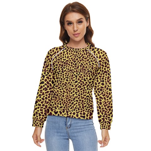 Fur-leopard 2 Women s Long Sleeve Raglan Tee by skindeep