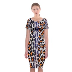 Fur-leopard 5 Classic Short Sleeve Midi Dress by skindeep