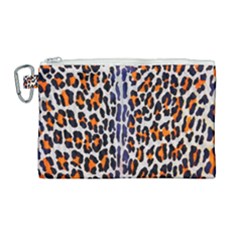 Fur-leopard 5 Canvas Cosmetic Bag (large) by skindeep