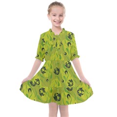 Folk Flowers Pattern  Kids  All Frills Chiffon Dress by Eskimos