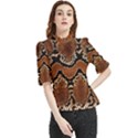 Leatherette Snake 3 Frill Neck Blouse View1