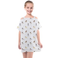 Funny Pugs Kids  One Piece Chiffon Dress by SychEva